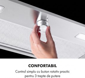 Klarstein Simplica, hotă, încorporat, 70 cm, extracție aerului: 440 m³ / h, LED, oțel inoxidabil
