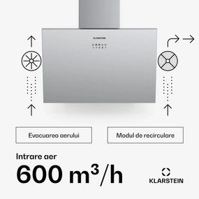 Silver Lining 60, hotă de aburi, 60 cm, 600m³/h, EEK, A, oțel inoxidabil