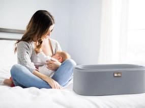 Pătuț balansoar bebeluș Kapato 1 (gri + natural) . 1093580