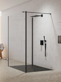 New Trendy New Modus Black perete cabină de duș walk-in 120 cm negru semi lucios/sticla transparentă EXK-5600