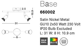Aplica perete / tavan moderna cu spoturi Base 2L NVL-660002