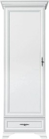 Dulap alb living IDENTO, PAL, cu o usa si un sertar, 70x43x210 cm