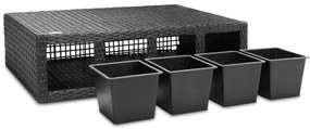 Deuba Ghiveci cu flori - 95 x 27 x 60 cm - negru