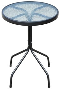43315 vidaXL Set mobilier bistro, 3 piese, negru, oțel