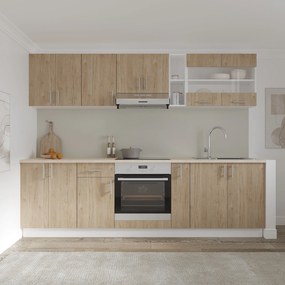 Set haaus V19, Lemn Natural/Alb, Blat Thermo 28 mm, L 260 cm