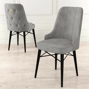Set de scaune de sufragerie Pare Grey and Black, 6buc., 6 buc.