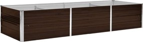 vidaXL Strat înălțat de grădină, maro, 240x80x45 cm, oțel galvanizat