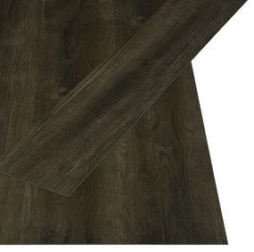 143875 vidaXL Plăci autoadezive pardoseală maro închis PVC 4,46 m² 3 mm