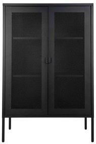 Dulap Melbourne, metal negru, 2 uși cu plasă, 80x40x120 cm