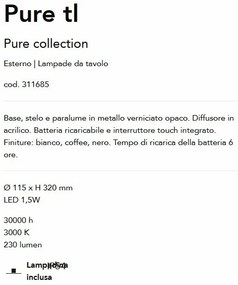 Veioza/Lampa de masa LED stil minimalist Pure tl alb