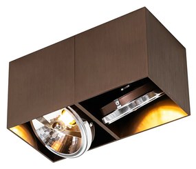 Spot de design bronz închis dreptunghiular cu 2 lumini, rabatabil și rotativ - Box