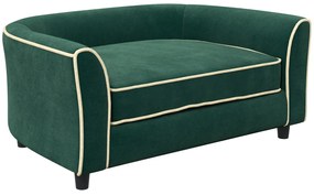 PawHut Canapea pentru Câini, Pat Elegant pentru Animale de Companie, Canapea Modernă pentru Câini de Talie Mică și Mijlocie, 79x56x35 cm, Verde Închis