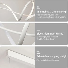 Brilagi - Lustra LED cu dimmer pe cablu SIGNATURE LED/55W/230V 120x23 cm albă + telecomandă