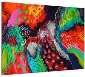 Tablou abstract - culori (70x50 cm), în 40 de alte dimensiuni noi