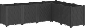 vidaXL Jardinieră de grădină, negru, 160x120x53 cm, PP