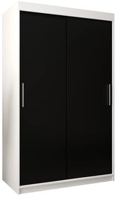 Dulap de haine 120 cm Toki (alb mat + negru mat). 1064804