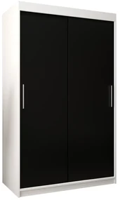 Dulap de haine 120 cm Toki (alb mat + negru mat). 1064804