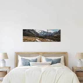 Tablou - Poteca în valea muntelui Mt. Cook (cu ceas) (90x30 cm)