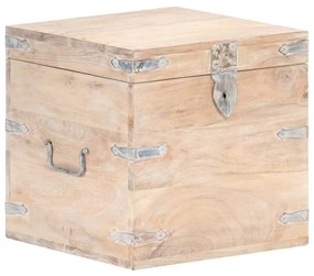 Cufar, 40x40x40 cm, lemn masiv de acacia 1, Maro deschis, 40 x 40 x 40 cm