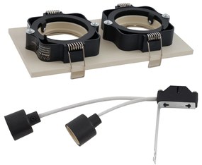 Spot modern încastrat bej GU10 50mm pivotant și inclinabil 2 lumini - Qure