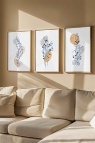 Tablou decorativ înrămat în MDF (3 bucăți), Wallity, Culoare: Multicolor