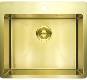 Chiuveta bucatarie inox Deante Olfato 55x50.5 cm cu 1 cuva finisaj auriu periat