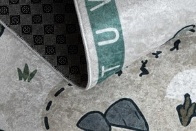 BAMBINO 61420 covor lavabil Grădină Călătorie, alfabet, numere pentru copii anti-alunecare - crem / verde