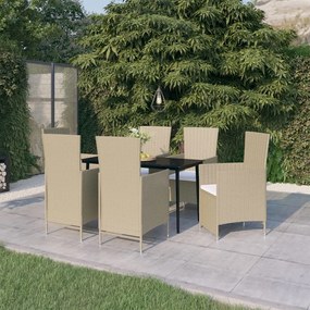 vidaXL Set de mobilier pentru grădină, cu perne, 7 piese, bej