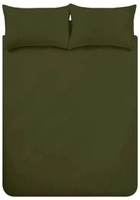 Lenjerie de pat kaki din flanelă pentru pat de o persoană 135x200 cm Brushed – Catherine Lansfield