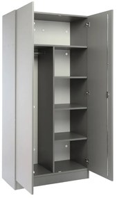 Dulap din lemn Visio LUX, 90 x 45 x 185 cm, încuietoare cu cilindru, gri