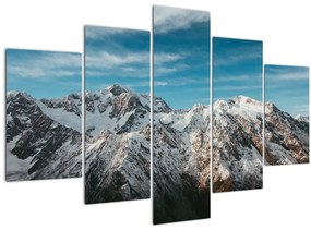 Tablou cu vârfuri înzăpeziți, Fiordland (150x105 cm)