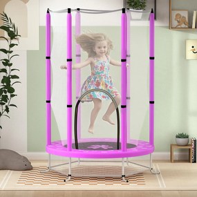 AIYAPLAY Trambulin pentru copii cu plasă de siguranță, pentru interior și exterior, 3-6 ani, Violet | Aosom Romania