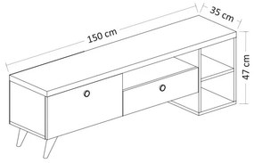 Comoda TV Parion Negru-Oak