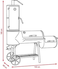 Grătar de grădină cu afumătoare Avenberg LOKOMOTIVA BBQ MASTER