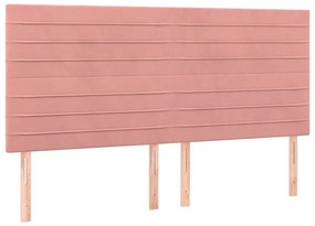 3116531 vidaXL Tăblii de pat, 4 buc, roz, 80x5x78/88 cm, catifea