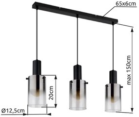 Lustră pe cablu Globo 15907-3H FLORENTINA 3xE27/40W/230V
