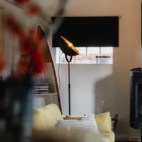 Lampă de podea neagră cu auriu 35 cm reglabilă - Magnax