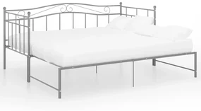 324784 vidaXL Cadru pat canapea extensibilă, gri, 90x200 cm, metal