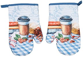 Set 2 manusi albastre cu magnet COFFEE TOGO