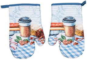 Set 2 manusi albastre cu magnet COFFEE TOGO