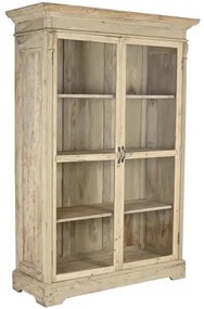 Vitrina, natur, din lemn reciclat, Pastel