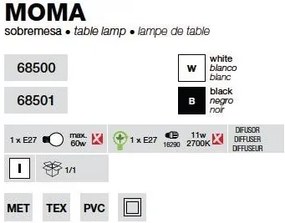 Veioza, lampa de masa Moma 68500