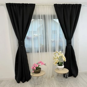 Draperie Blackout Satinata - LA COMANDA pe dimensiunile tale  Negru