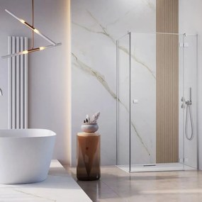 Cabina de dus dreptunghiulara cu usa batanta Radaway Essenza KDJ 100x90 cm crom-transparent dreapta