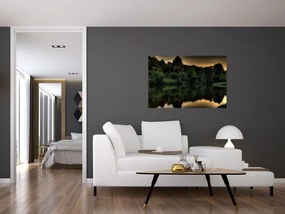 Tablou cu lac în pădure (90x60 cm)