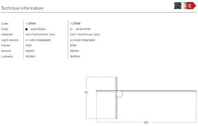 Aplica LED de perete stil minimalist FRANK A alba
