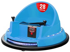 Dodgem electric pentru copii, 6V, cu baterie si telecomanda, albastru