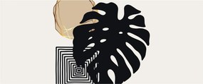 Tablou - Abstracție cu frunze tropicale N⁰2 (120x50 cm)