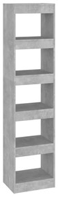 811632 vidaXL Bibliotecă/Separator cameră, gri beton, 40x30x166 cm