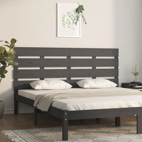 Tablie de pat, gri, 140x3x80 cm, lemn masiv de pin 1, Gri, 140 x 3 x 80 cm